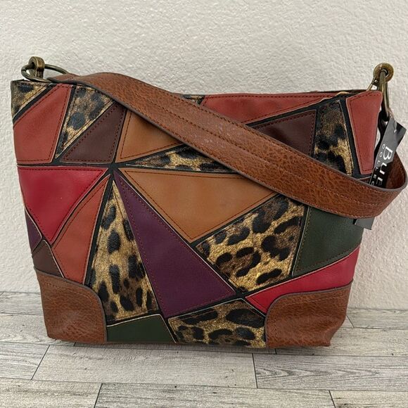 Bueno Patchwork Style Vegan Leather Bag NWT - Picture 1 of 14